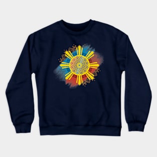 Philippine Flag Sun Mandala Art Crewneck Sweatshirt